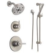 Delta Monitor 14 Series Single Function Pressure Balanced Shower System with Shower Head, and Hand Shower - Includes Rough-In Valves Brilliance Stainless