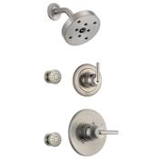 Delta Monitor 14 Series Single Function Pressure Balanced Shower System with Shower Head, and 2 Body Sprays - Includes Rough-In Valves Brilliance Stainless