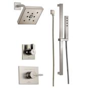 Delta Monitor 14 Series Single Function Pressure Balanced Shower System with Shower Head, and Hand Shower - Includes Rough-In Valves Brilliance Stainless