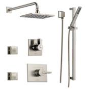 Delta Monitor 14 Series Single Function Pressure Balanced Shower System with Shower Head, 2 Body Sprays and Hand Shower - Includes Rough-In Valves Brilliance Stainless