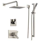 Delta TempAssure 17T Series Thermostatic Shower System with Integrated Volume Control, Shower Head, and Hand Shower - Includes Rough-In Valves Brilliance Stainless