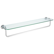 Delta Kendari 25-3/4" Glass Bathroom Shelf with Integrated Towel Bar Chrome