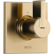Delta Vero Three Function Diverter Valve Trim Less Rough-In Valve - Two Independent Positions, One Shared Position Champagne Bronze