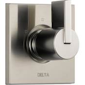 Delta Vero Three Function Diverter Valve Trim Less Rough-In Valve - Two Independent Positions, One Shared Position Brilliance Stainless