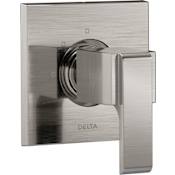 Delta Ara Three Function Diverter Valve Trim Less Rough-In Valve - Two Independent Positions, One Shared Position Brilliance Stainless