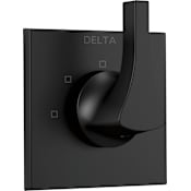 Delta Zura Three Function Diverter Valve Trim Less Rough-In Valve - Two Independent Positions, One Shared Position Matte Black