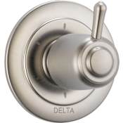 Delta Innovations Six Function Diverter Valve Trim Less Rough-In Valve - Three Independent Positions, Three Shared Positions Brilliance Stainless
