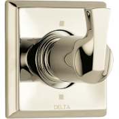 Delta Dryden Six Function Diverter Valve Trim Less Rough-In Valve - Three Independent Positions, Three Shared Positions Brilliance Polished Nickel