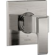 Delta Ara Six Function Diverter Valve Trim Less Rough-In Valve - Three Independent Positions, Three Shared Positions Brilliance Stainless
