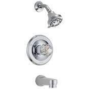 Delta Classic Monitor 13 Series Single Function Pressure Balanced Tub and Shower with Pull Down Spout Less Rough-In Valve - Limited Lifetime Warranty Chrome