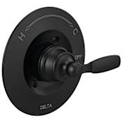 Delta Woodhurst Pressure Balanced Valve Trim Only with Single Lever Handle - Less Rough In Matte Black