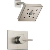 Delta Vero Monitor 14 Series Single Function Pressure Balanced Shower Only with H2Okinetic Shower Head - Less Rough-In Valve Brilliance Stainless