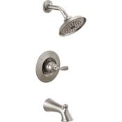 Delta Woodhurst Tub and Shower Trim Package with 1.75 GPM Single Function Shower Head Brilliance Stainless