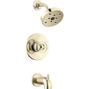 Delta Trinsic Monitor 14 Series Tub and Shower Trim Package with 1.75 Single Function Shower Head and H2Okinetic Technology Brilliance Polished Nickel