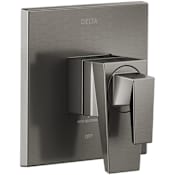 Delta Trillian Monitor 17 Series Dual Function Pressure Balanced Valve Trim Only with Integrated Volume Control - Less Rough-In Valve Lumicoat Black Stainless