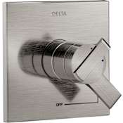 Delta Ara Monitor 17 Series Dual Function Pressure Balanced Valve Trim Only with Integrated Volume Control - Less Rough-In Valve Brilliance Stainless