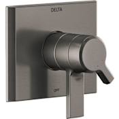 Delta Pivotal Pressure Balanced Valve Trim Only with Double Lever Handle - Less Rough In Lumicoat Black Stainless