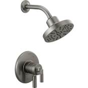 Delta Bowery Monitor 17 Series Dual Function Pressure Balanced Shower Only with Integrated Volume Control - Less Rough-In Valve Black Stainless