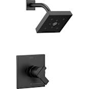 Delta Ara Monitor 17 Series Dual Function Pressure Balanced Shower Only with Integrated Volume Control - Less Rough-In Valve Matte Black