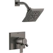 Delta Pivotal Shower Only Trim Package with 1.75 GPM Multi Function Shower Head Lumicoat Black Stainless