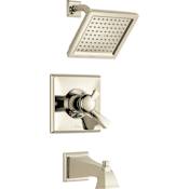 Delta Dryden Monitor 17 Series Dual Function Pressure Balanced Tub and Shower with Integrated Volume Control - Less Rough-In Valve Brilliance Polished Nickel
