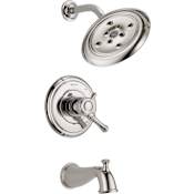 Delta Cassidy Tub and Shower Trim with 1.75 GPM Single Function Shower Head Brilliance Polished Nickel
