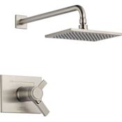Delta Vero Tempassure 17T Series Dual Function Thermostatic Shower Only with Integrated Volume Control - Less Rough-In Valve Brilliance Stainless
