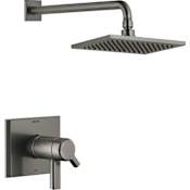 Delta Pivotal Shower Only Trim Package with 2.5 GPM Single Function Shower Head Lumicoat Black Stainless
