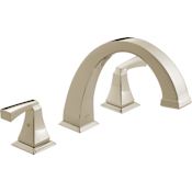 Delta Dryden Deck Mounted Roman Tub Filler Trim with Lever Handles Brilliance Polished Nickel
