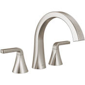 Delta Lineax Deck Mounted Roman Tub Filler Less Rough In Briliance Stainless