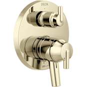Delta Trinsic 17 Series Pressure Balanced Valve Trim with Integrated Volume Control and 3 Function Diverter for Two Shower Applications - Less Rough-In Brilliance Polished Nickel