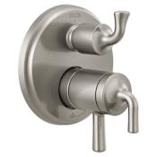Delta Kayra 17 Series Pressure Balanced Valve Trim with Integrated Volume Control and 6 Function Diverter for Three Shower Applications - Less Rough-In Brilliance Stainless