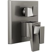 Delta Trillian 17 Series Pressure Balanced Valve Trim with Integrated Volume Control and 6 Function Diverter for Three Shower Applications - Less Rough-In Lumicoat Black Stainless