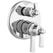 Delta Dorval 17T Series Thermostatic Valve Trim with Integrated Volume Control and 6 Function Diverter for Three Shower Applications - Less Rough-In Chrome