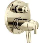 Delta Trinsic 17T Series Thermostatic Valve Trim with Integrated Volume Control and 6 Function Diverter for Three Shower Applications - Less Rough-In Brilliance Polished Nickel