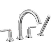 Delta Saylor Deck Mounted Roman Tub Filler with Built-In Diverter and Included Hand Shower - Less Rough In Chrome