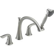 Delta Lahara Deck Mounted Roman Tub Filler Trim with Hand Shower Brilliance Stainless