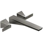 Delta Trillian Double Handle Wall Mounted Tub Filler Trim - Less Rough In Lumicoat Black Stainless