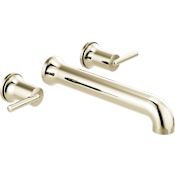 Delta Trinsic Double Handle Wall Mounted Tub Filler Trim - Less Rough In Brilliance Polished Nickel