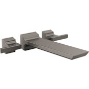 Delta Pivotal Double Handle Wall Mounted Tub Filler Trim - Less Rough In Lumicoat Black Stainless
