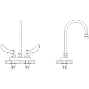 Delta Commercial Double Handle Centerset Kitchen Faucet with Metal Lever Handles Chrome