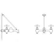 Delta Commercial Laundry Faucet Double Handle Wall Mount with Cross Handles and Wall Brace Chrome