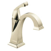Delta Dryden Single Hole Bathroom Faucet with Diamond Seal Technology - Includes Push Pop-Up Drain Assembly Brilliance Polished Nickel