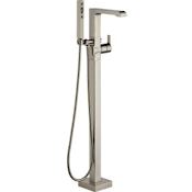 Delta Ara Floor Mounted Tub Filler with Integrated Diverter and Hand Shower - Less Rough In Briliance Stainless