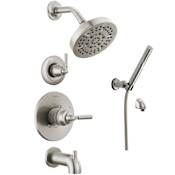 Delta Saylor Monitor 14 Series Single Function Pressure Balanced Tub and Shower System with Shower Head and Hand Shower - Includes Rough-In Valves Brilliance Stainless