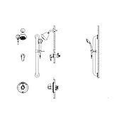 Delta Single Handle Shower Valve Trim with 1.5GPM Single Function Shower Head Personal Hand Shower 24" Grab / Slide Bar with 69" Hose and Metal Blade Handles from the Commercial Series Chrome