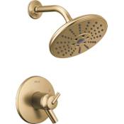 Delta Trinsic Tempassure 17T Series Dual Function Thermostatic Shower Only with H2Okinetic Shower Head and Integrated Volume Control - Less Rough-In Valve Champagne Bronze