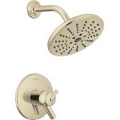 Delta Trinsic Tempassure 17T Series Dual Function Thermostatic Shower Only with H2Okinetic Shower Head and Integrated Volume Control - Less Rough-In Valve Brilliance Polished Nickel