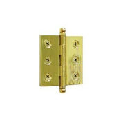 Deltana Full Inset Cabinet Door Butt Hinge with Ball Tip Finials - Pair Antique Brass