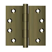 Deltana Solid Brass Square Corner Hinge Pair|4" x 4"| 2 Pack Antique Brass